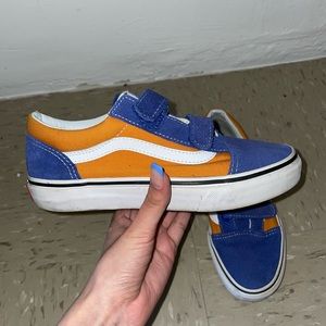 Blue & Orange Velcro Vans Size 3